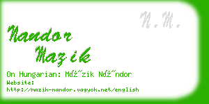 nandor mazik business card